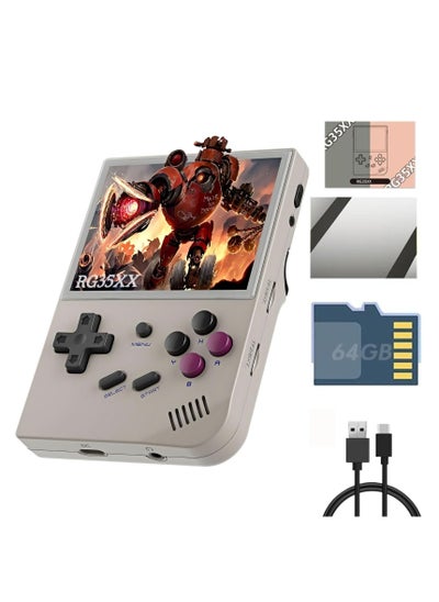 Buy RG35XX Handheld Game Console 3.5 Inch IPS Screen Linux System Retro Video Games Consoles Portable Pocket Video Player 5000  Games（Gray-64G） in UAE