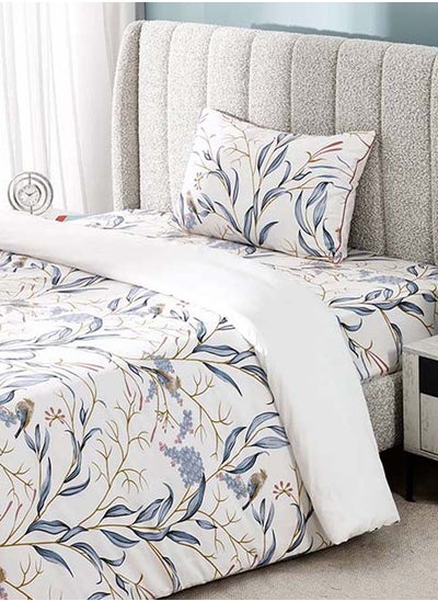 Buy Wren Single-Sized Duvet Cover Set, Purple & White - 135x200 cm in UAE