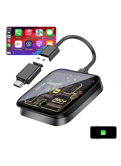 اشتري Wireless CarPlay Adapter - Plug & Play AI Box for Wired CarPlay Vehicles, Supports iOS 10+, Retains Original Controls, Enhanced Navigation, Music, Phone Calls, and Siri Assistant في الامارات