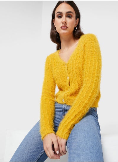 Buy Button Detail Knitted Cardigan in UAE