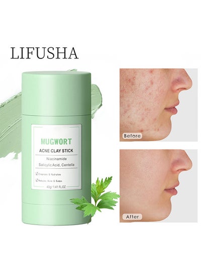 اشتري Mugwort Purifying Clay Clean Face Mask, Cleansing Mask Mud Mask for Men and Women, Moisturizing Oil Control Shrink Remove Blackheads, Shrink Pores, Improve Skin Tone 1Pcs في الامارات