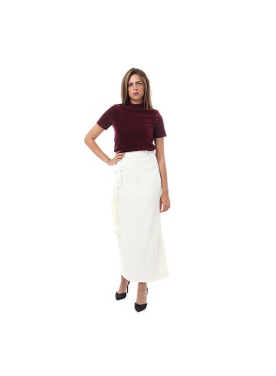 Buy ESLA Crepe Skirt Blanc sale in Egypt