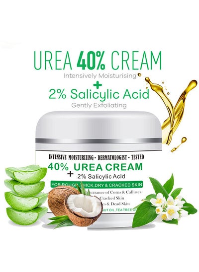 Buy 40% Urea Cream And 2% Salicylic Acid, Percent For Feet Maximum Strength, Callus Remover, Dead Skin Exfoliation, Hand And Foot Cream For Dry Cracked Hands, Elbows, Feet, Heels, Knees 100G in UAE