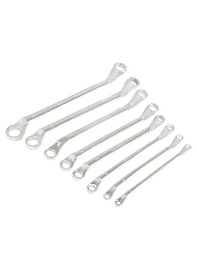 Buy Set Of 8 Pieces Ring Spanner Mirror Polished Chrome Vanadium Steel Combination Wrench Set in UAE