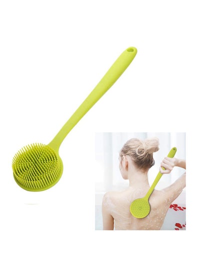 Buy Silicone Body Brush, SYOSI Bath Brush, Back Scrubber Long Handle, Bath Shower Brush with Ultra Soft Bristles, Double-sided Brush Head for Wet Brushing, Non-Slip, Green in UAE