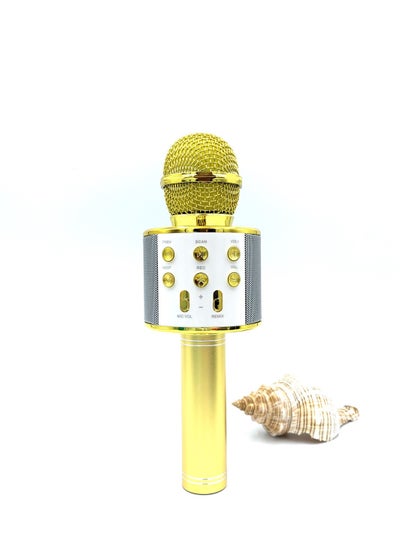 Buy M MIAOYAN new  karaoke wireless bluetooth microphone home singing microphone audio handheld KTV gold in Saudi Arabia