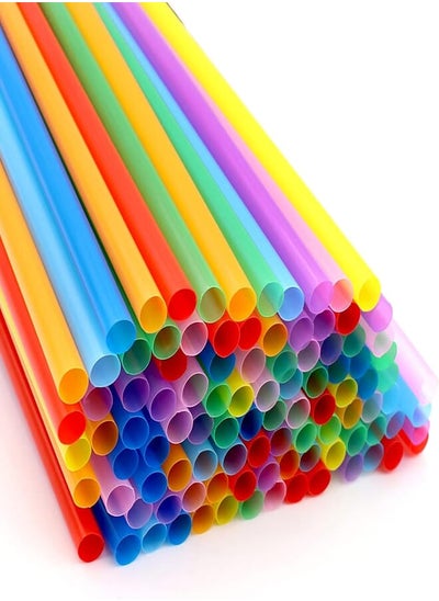 اشتري Plastic drinking straws, 100/200/300/500 pieces, multi-coloured straws for parties/bars/drinks shops/home straw striped drinking straws (colour: 500 pieces) في مصر