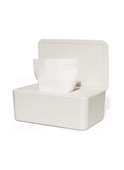 Buy Easy to open and close wipes dispenser with non-slip feet (white) in UAE