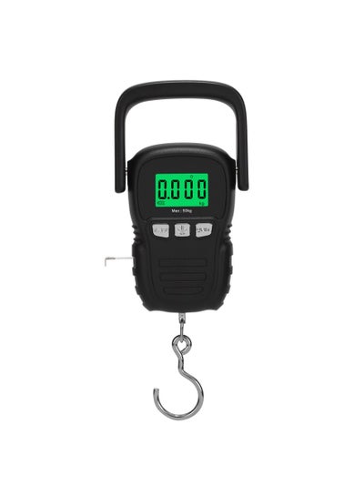 Buy Fish Scale With Backlit LCD Display Up To 50kg Digital Portable Hanging Fish Weight Scale With Hook And Measuring Tape For Home Farm, Outdoor Hunting, Fishing 2 AAA Batteries Included Weight Scale in UAE