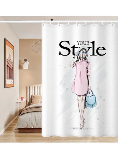 اشتري Cute Girl Printed Shower Curtain في الامارات