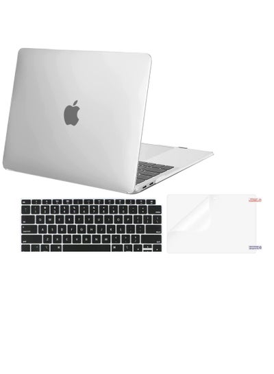 اشتري جراب MacBook Air 13 بوصة 2021 2020 2019 2018 Release M1 A2337 A2179 A1932 ، جراب بلاستيكي للكمبيوتر المحمول وغطاء للوحة المفاتيح وواقي شاشة متوافق مع Apple MacBook Air 13.3 بوصة في الامارات