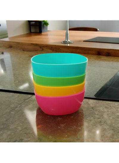 Buy A set of high-quality plastic dishes, 4 pieces, multi-colored in Egypt