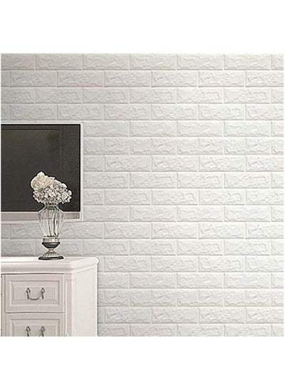 Buy Wall Stickers Self Adhesive Wallpaper Faux Foam 3d Brick Wall Sticker Penels Textured Effect Waterproof PE Foam For Living Room TV Wall and Home Decor in UAE