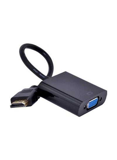 Buy HDMI input to VGA output adapter with 1080p resolution for computer, laptop and monitor - black in Egypt