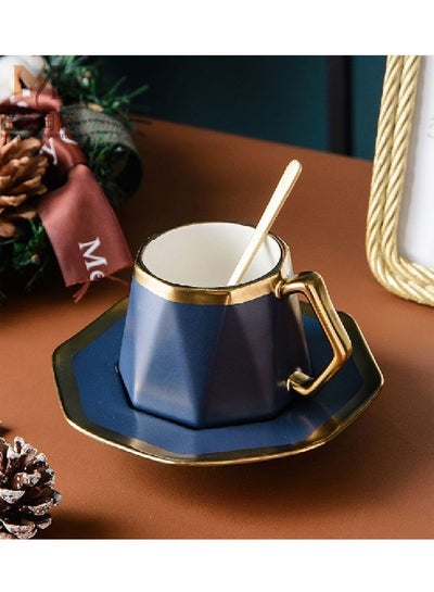 Buy Creative Mug With Saucer and Spoon, Ceramic Coffee Cups in UAE