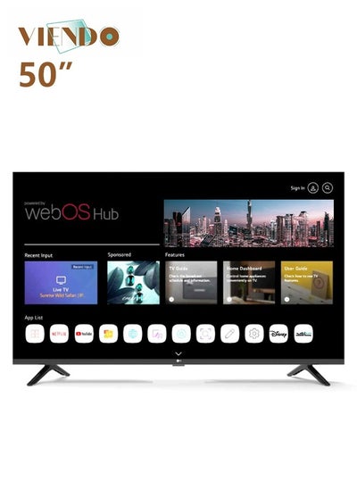 Buy Viendo 50 Inch TV Monitor (Anti-Break) Smart Forky 4K, Bluetooth, Dolby Audio, Web OS Enclosure, Frameless, Screen Control via Mobile App, 2 Remotes, Wall Mount, V50G2 in Saudi Arabia