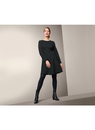 Buy Women Jacquard Dress, Black/Silver in UAE