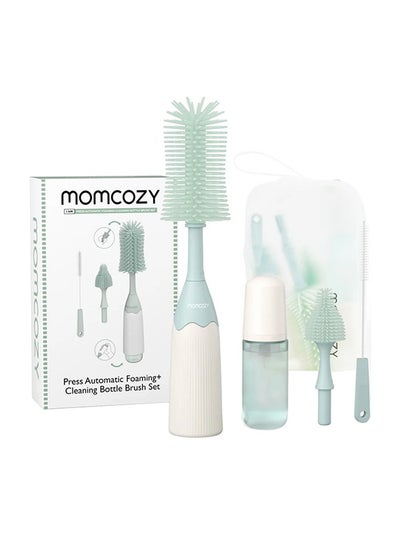 Buy Bottle Brush Kit, Innovative Push-Press Design for Better Cleaning - Baby Bottle Cleaner Brush for Baby Bottle, Breast Pumps, Nipples, and More - Can Generate Foam for Better Cleaning in Saudi Arabia