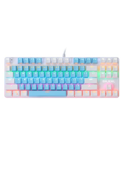 اشتري 87 Keys Wired Mechanical Keyboard Mixed Light Mechanical Keyboard with Mechanical Blue Switch Suspension Button في السعودية