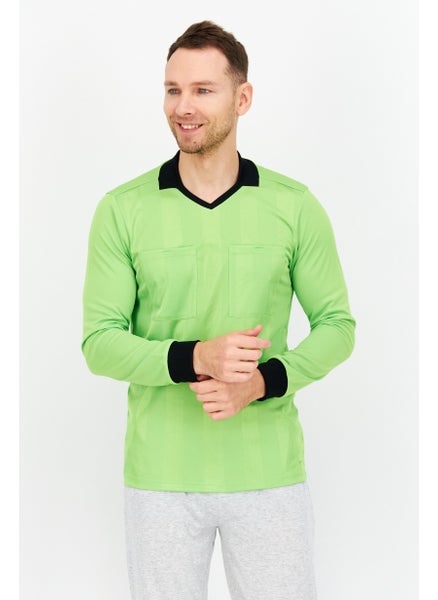 Buy Men Sportswear Fit Long Sleeves Sweatshirt, Light Green in Saudi Arabia