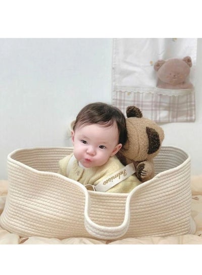 Buy Baby Changing Basket Moses Basket Boho Nursery Decor Cotton Rope Changing Table Topper Bed in Saudi Arabia