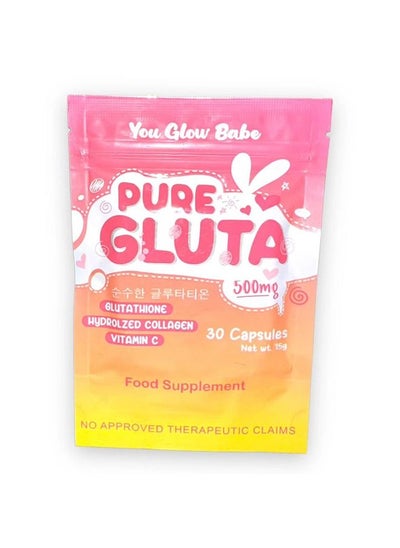 Buy Pure Gluta 500mg Glutathine,Hydrolized Collagen, vitamin C, 30 cps in Saudi Arabia