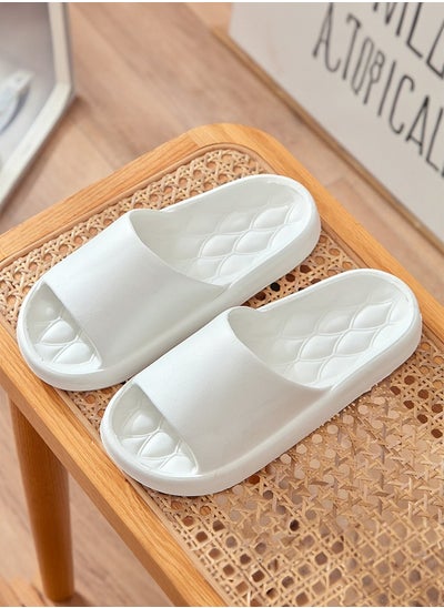 Buy EVA flip flops unisex white soft non-slip sandals suitable for hotel bathroom swimming 44-45 size in UAE