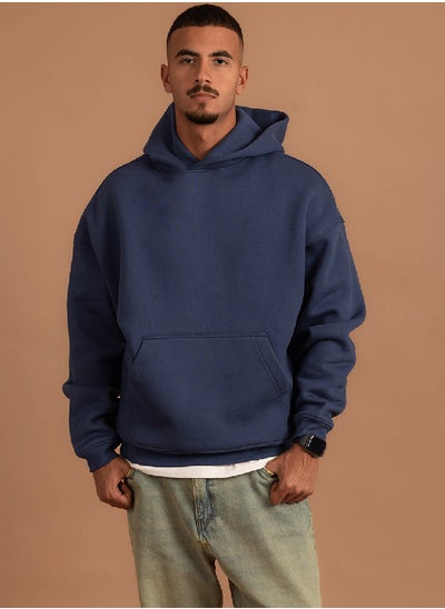 اشتري Navy Heavy Boxy Hoodie في مصر