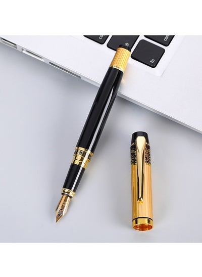 اشتري Black and Gold Business Fountain Pen for Calligraphy and Signature Gift Pen for Students School and Office Use في السعودية