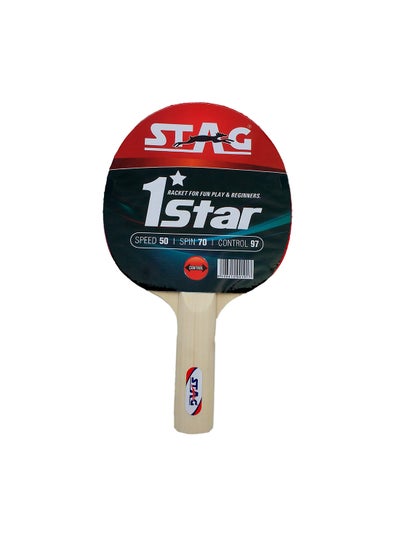 اشتري 1 Star Table Tennis Racquet (Multicolour) Wood | 148 grams | Beginner | ITTF Approved Rubber في الامارات