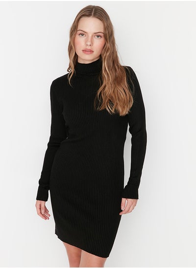 اشتري Black Mini Knitwear Dress with Accessory Detail TWOAW23EL01389 في مصر