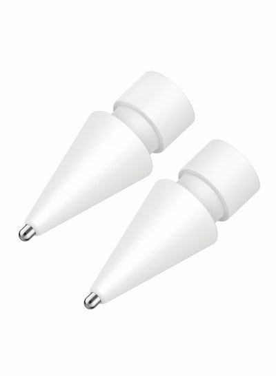 Buy Replacement Tips for Apple Pencil, 2 Pack Compatible with Apple Pencil 2nd Gen and 1st Gen, No Wear Out Fine Point Precise Control Pen Like Nibs for Apple Pencil (White 1.3mm) in Saudi Arabia