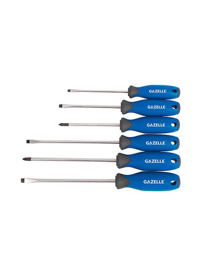 Buy 6-Pieces Chrome Vanadium Metric Screwdriver Set Slotted And Phillips With Magnetic Tip And Comfort Grip Handle in UAE