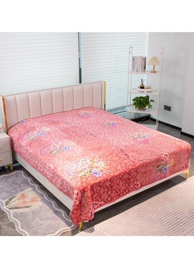 اشتري Single Ply Premium Cloudy Blanket Made by 100% Polyester SPUN YARN Obtained from Virgin Polyester Which is Suitable for winter and Rainy Season 200X235CM 5.5LB في الامارات