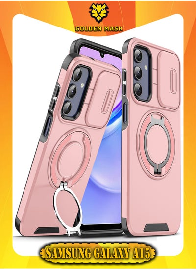 Buy GOLDEN MASK For Samsung Galaxy A15 Sliding Camshield Ring Holder Phone Case (Pink) in Egypt