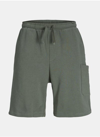 Buy Solid Sweat Shorts with Patch Pocket in Saudi Arabia