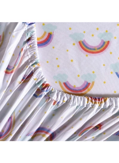 Buy Rainbow Fitted Sheet 90X200+25Cm - Yellow in UAE