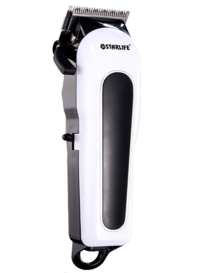 Buy STARLIFE SL-2076 Unisex Rechargeable Electric Hair Clipper, White - 18 x 8 x 26 cm in Saudi Arabia