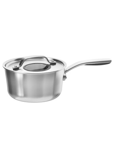 Buy Sensuell Saucepan With Lid Stainless Steel Grey  2.4 L in UAE