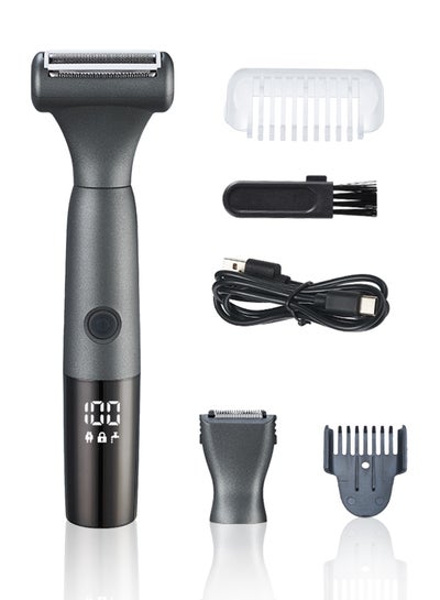 Body Hair Trimmer For Men Electric Ball Shaver Groomer With LED Light SkinSafe Guard Waterproof Rechargeable - Wet/Dry Privates Groomer - Male Groin