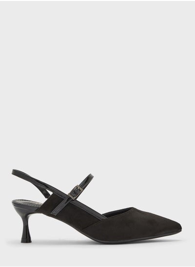 Buy Double Strap Kitten Heel Pointed Pump in UAE