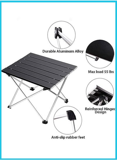 Buy Portable Camping Table Ultralight Aluminum Camp Table Folding Compact Beach Table for Camping Hiking Backpacking Outdoor Picnic in Saudi Arabia