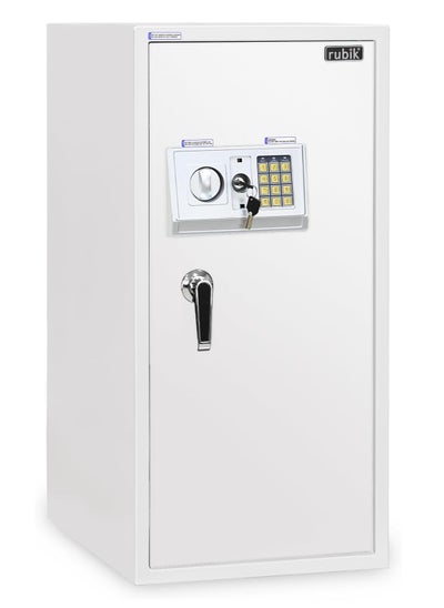 اشتري Safe Box Large with Digital Keypad and Key Lock, Security Locker for Money Files Folder Documents Jewelry Home Office (Size 90x40x50cm) White في الامارات