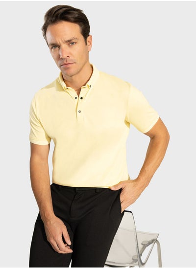 Buy Slim Fit Polo Neck Short Sleeve T-Shirt in UAE