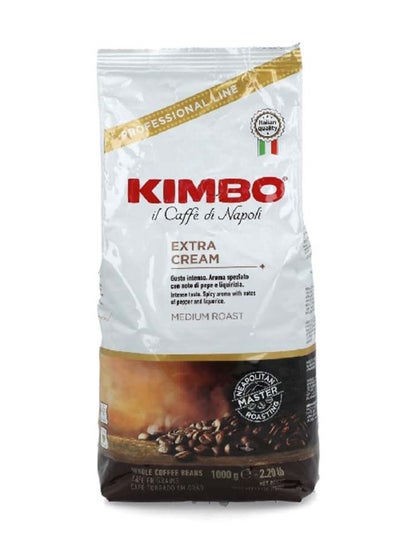 Buy Professional Line Extra Cream Medium Roast Whole Coffee Beans Brown 1 kg KIM140014 in Saudi Arabia