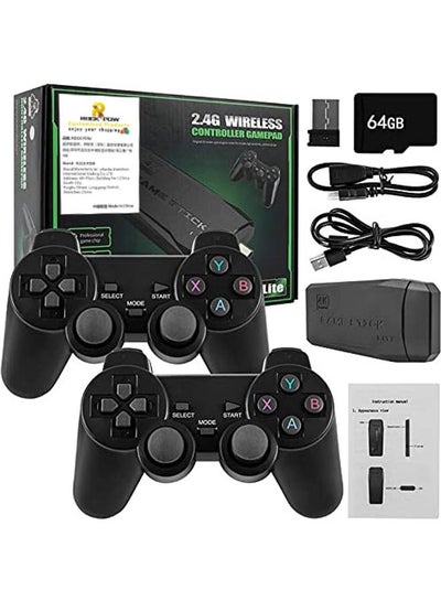 Buy Wireless Game Console, Plug and Play Video Game Stick Built in 10000+ Games,9 Classic Emulators, 4K High Definition HDMI Output for TV with Dual 2.4G Wireless Controllers 64G in Saudi Arabia