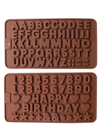 Buy Chocolate Mold Letters and Numbers Silicone Candy Molds Happy Birthday Cake Decorating Symbols Shapes Number Dies Baking Mini Chocolate Alphabet Molds Easy Clean Silicone Alphabet Molds in UAE