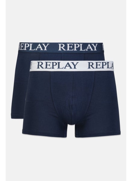 اشتري Men 2 Pc Cotton Stretch Trunks, Navy في الامارات