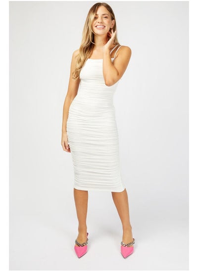 اشتري Santini Ruched Bodycon Midi Dress في مصر