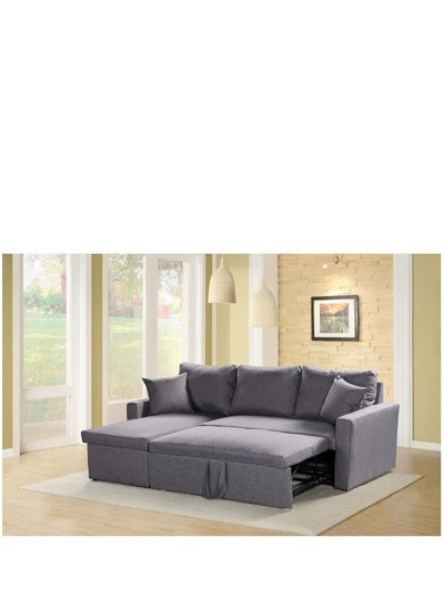 Buy MAF Diwan Sofa Cum Bed With Cushions L-Shaped Storage Space | Convertible Living Room Furniture (Grey) 90D x 110W x 40HCM in UAE